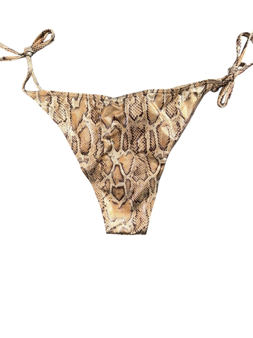 Snake Print Triangle Bikini Set - Brown Medium NWOT - Picture 4 of 5